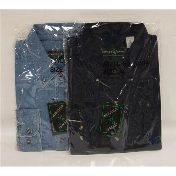 NEW MEN'S SHIRTS 1 DENIM 1 NAVY SIZE XL
