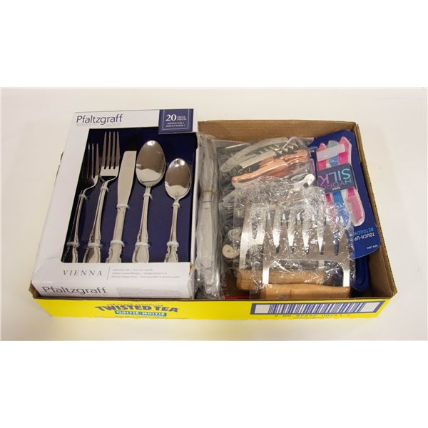 FLAT OF MISCELLANEOUS KITCHEN ITEMS