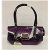 Image 1 : NEW PURPLE COLOR SNAKESKIN STYLE HANDBAG WITH TAG