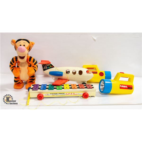 LOT OF VINTAGE FISHER PRICE, PLAYSKOOL AND