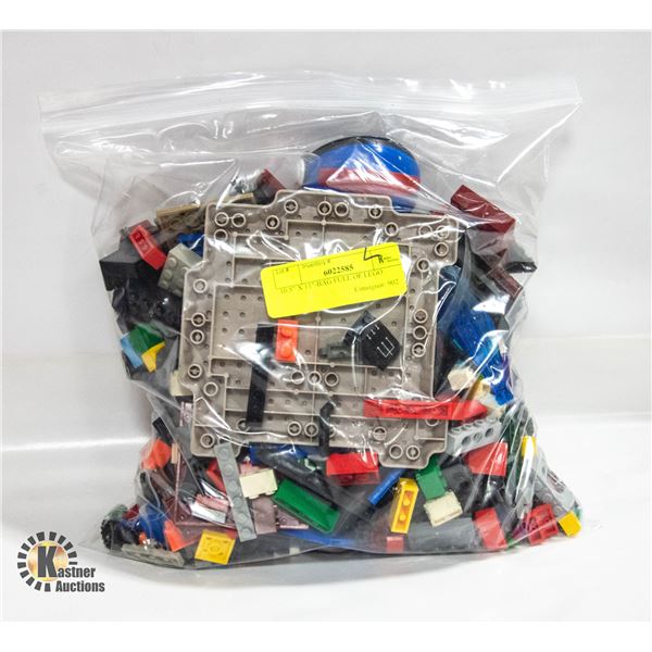 10.5" X 11"-BAG FULL OF LEGO
