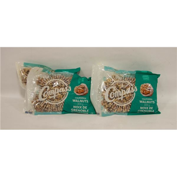 4 CALIFORNIA WALNUT PACKS 300 GRAM BAGS BB 6/24