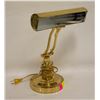 MID CENTURY BRASS BANKERS TABLE LAMP, WORKS
