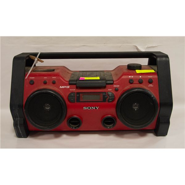 POLICE SEIZURE: SONY MODEL ZSH10CP RED BOOM BOX