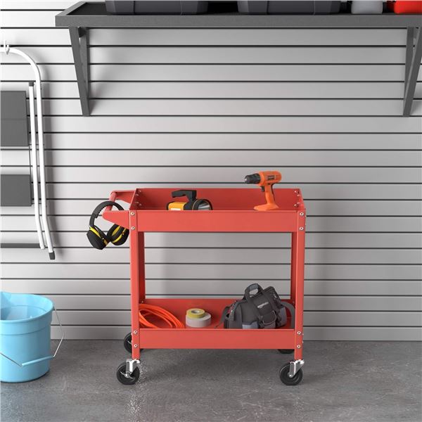 AMAZON BASICS STEEL 2-SHELF MULTIPURPOSE CART