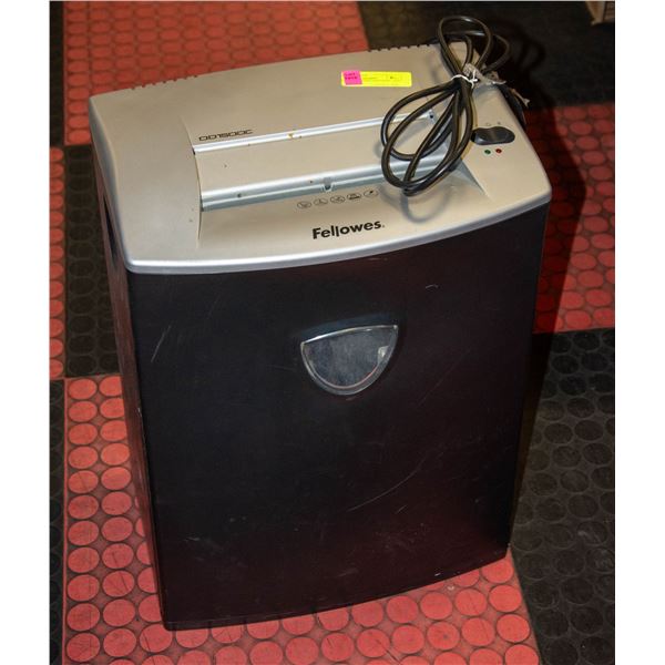 FELLOWES PAPER SHREDDER + BIN