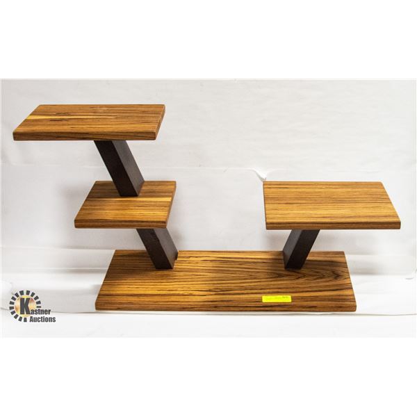 VINTAGE "TIGERWOOD" 4-LEVEL DISPLAY