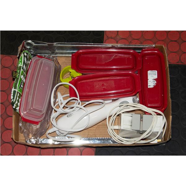 FLAT OF ELECTRIC KNIFE AND SHARPENER & RUBBERMAID