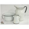 Image 1 : 3 ENAMEL WARE, 2 PITCHERS