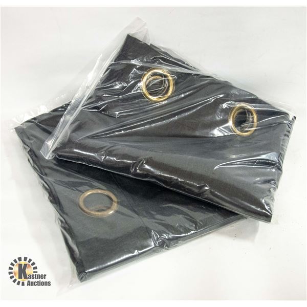 SET OF 2 CHARCOAL GREY BLACKOUT CURTAIN