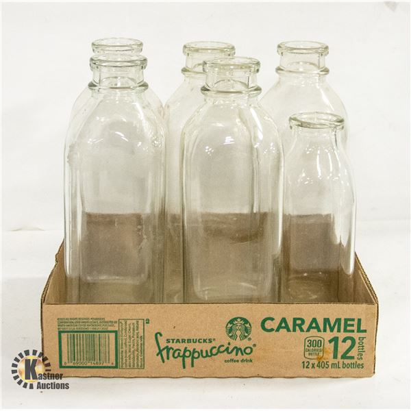 6 GLASS MILK BOTTLES