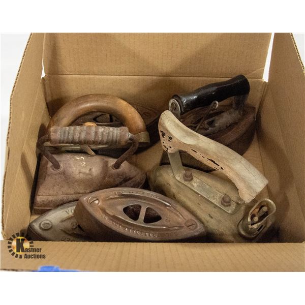 SAD IRONS AND HANDLES