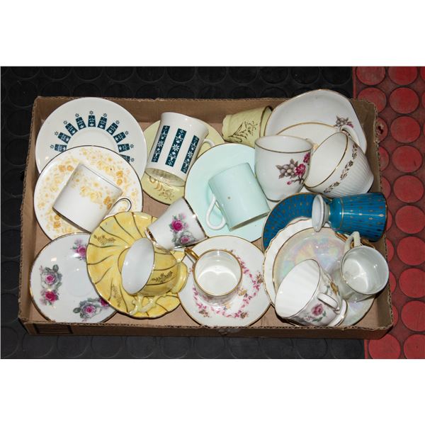 LOT OF 12 MATCHING VINTAGE DEMITASSE CUPS AND