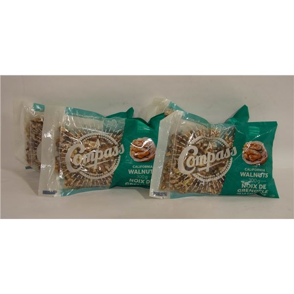 4 CALIFORNIA WALNUT PACKS 300 GRAM BAGS BB 6/24
