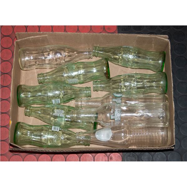 FLAT WITH 10 VINTAGE POP BOTTLES