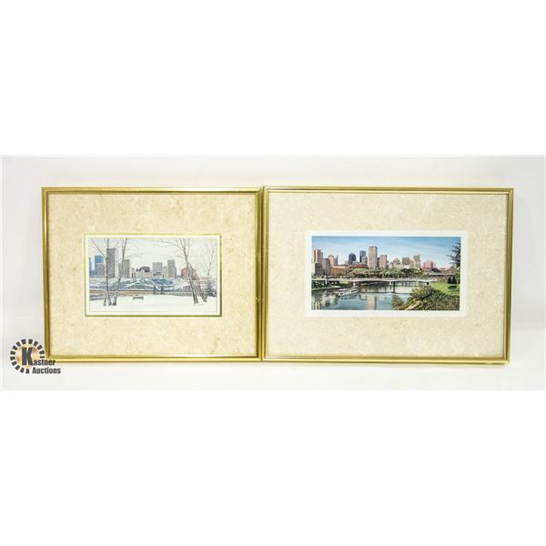 10X8.5 AND 12X8.5 GOLD FRAMED CITY OF