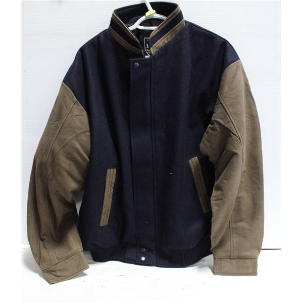 NAVY B&W COLLECTION 50% BROWN LEATHER JACKET M