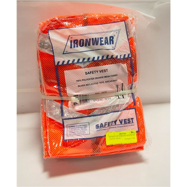 BUNDLE OF 10 BRAND NEW HI-VIZ SAFETY VESTS