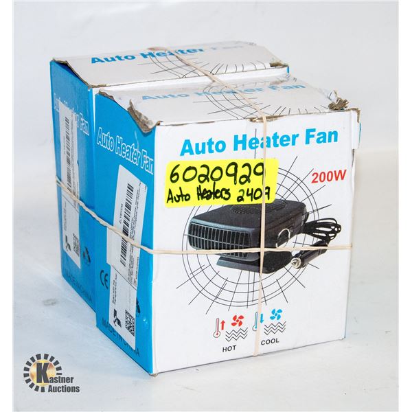 2 AUTO HEATER FANS 20V 200W PORTABLE CAR HEATER/