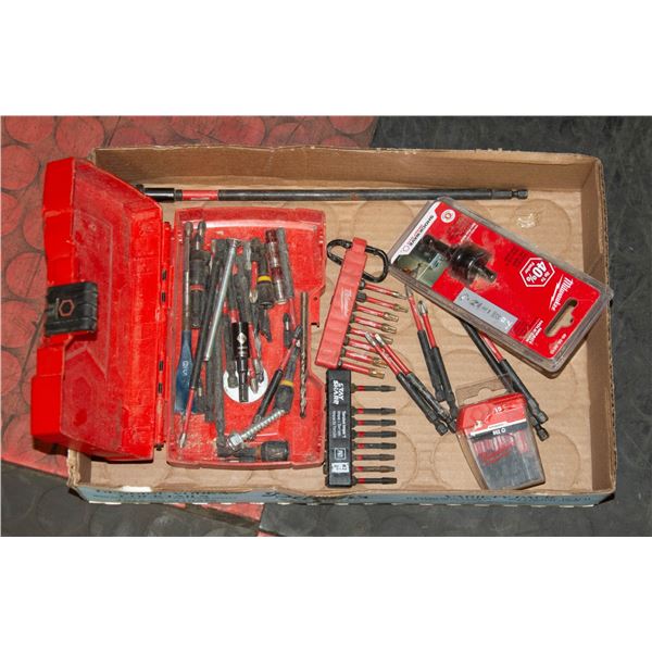FLAT OF QUALITY MILWAUKEE BITS W NEW HOLE SAW BIT
