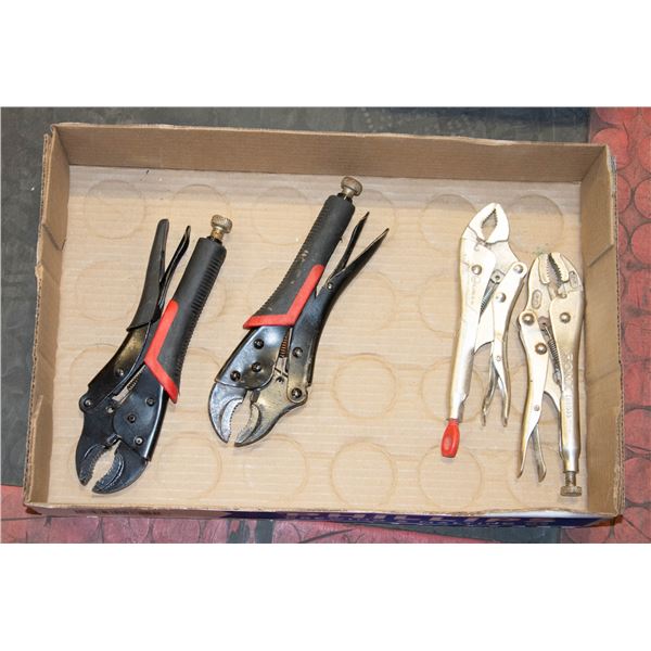 FLAT WITH 4 VICE GRIP PLIERS
