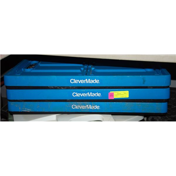 3 X CLEVERMADE FOLDING STORAGE BINS