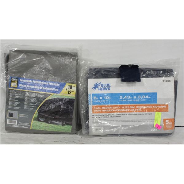 2 NEW TARPS 10X 12 & 8 X10 NEW