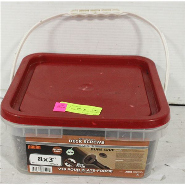 FULL TUB OF 8 X 3" DECK SCREWS