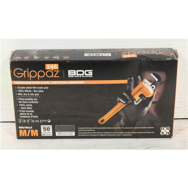 GRIPPAZ BDG DISPOSABLE GLOVES SIZE M/M 50