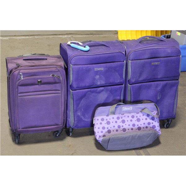 4 SUITCASES AND COOLING BAG