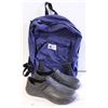 Image 1 : MEC BACKPACK, SIZE 12 DAWG SHOES