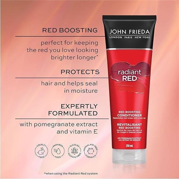 John Frieda Radiant Red Boosting Conditioner (2 x 250ml)