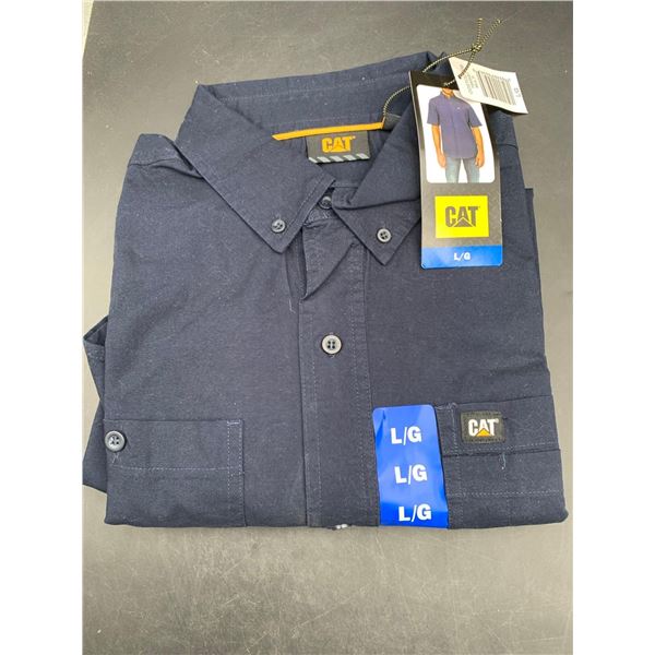 Cat Short-sleeve Button-up Shirt (L)