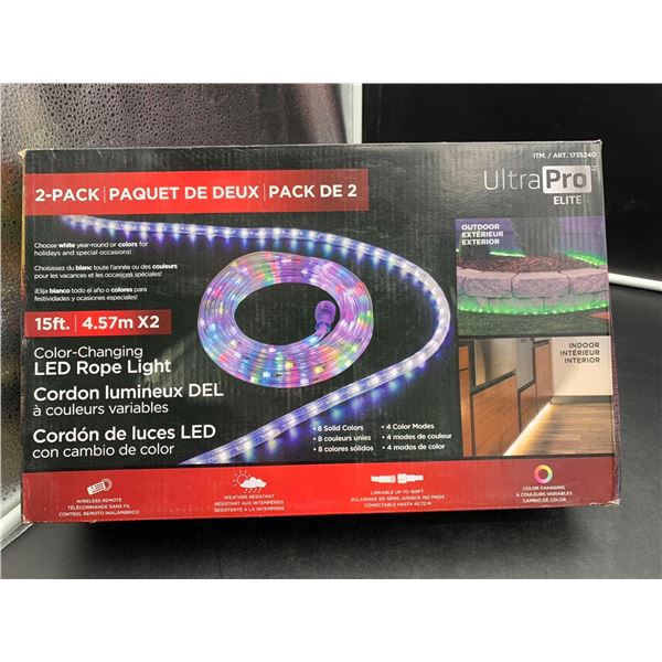 2pk 15ft Color Changing LED Rope Light