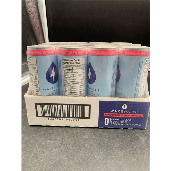 WakeWater Grapefruit Caffeinated Sparkling Water Beverage (12 x 355ml)