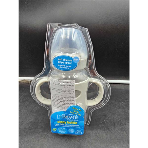 Dr. Brown's Milestones Sippy Bottle with Silicon Handles (9oz)
