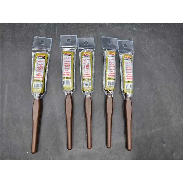 Lot of 5 3/4in Paintbrushes for All Types