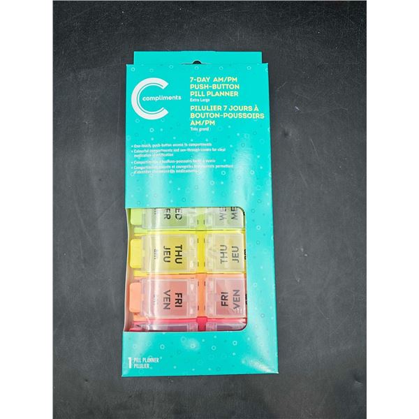 Compliments 7 Day AM/PM Push Button Pill Planner XL