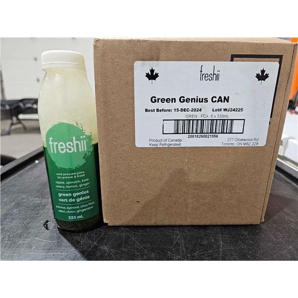 ***FROZEN*** Freshii Green Genius Cold Pressed juice 6 x 333ml