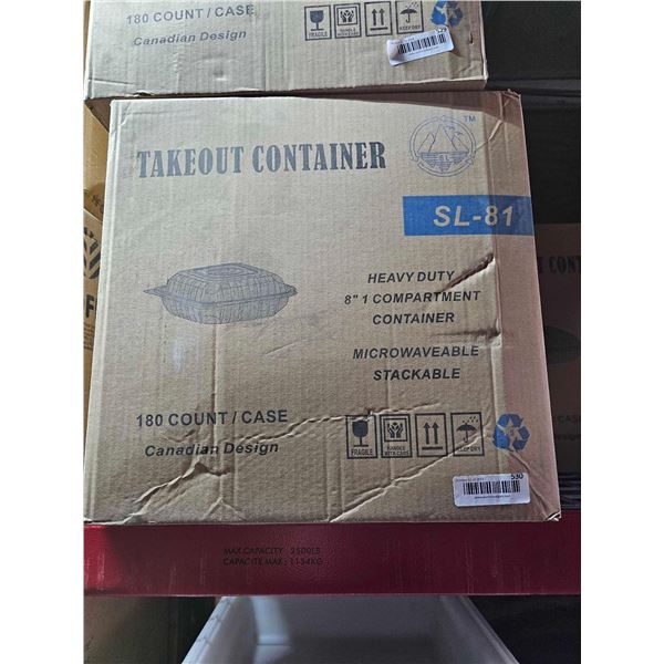 Takeout Container SL-81 Heavy Duty 8" 1 Compartment Container, Microwave Safe, 180 Count