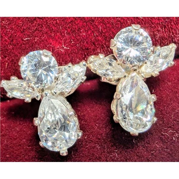 Silver Cubic Zirconia Earrings, Suggested Retail Value $40
