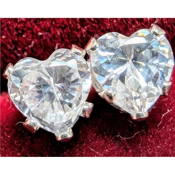 14K White Gold Cubic Zirconia Earrings, Made in Canada, Suggested Retail Value $120