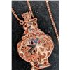 Image 3 : Silver 18G Perfume Bottle With Multi Color Stone Adjustable Length Necklace (~Size 0) (~length 0 inc
