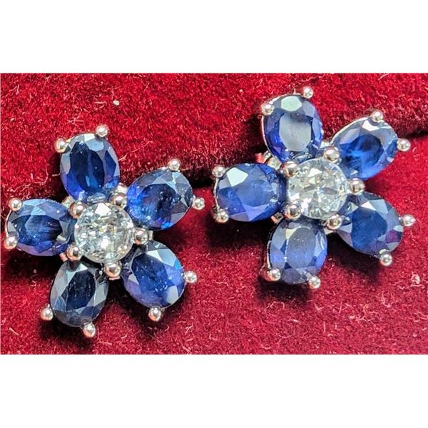 Silver Sapphire 4Ct Earrings, Suggested Retail Value $240