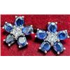 Image 2 : Silver Sapphire 4Ct Earrings, Suggested Retail Value $240