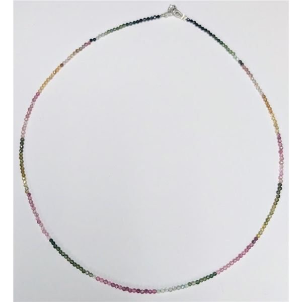 Silver Rainbow Color Tourmaline 16" 12Ct Necklace, Suggested Retail Value $200
