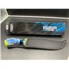 Image 1 : Defender Extreme Neon Handled 9 Inch searated back Survival Knife with Sheath - NEW in box