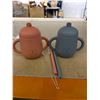 Image 1 : SILISMOOTH Silicone Sippy Cup with Straw and Cleaning Brush Convertible to Snack Cup (200 ml) Set of