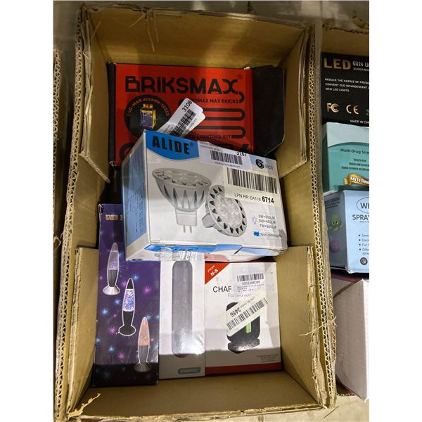 Box Lot of assorted NEW electronics items as pictured