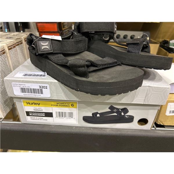 Hurley Womens Black Sandles Size 6